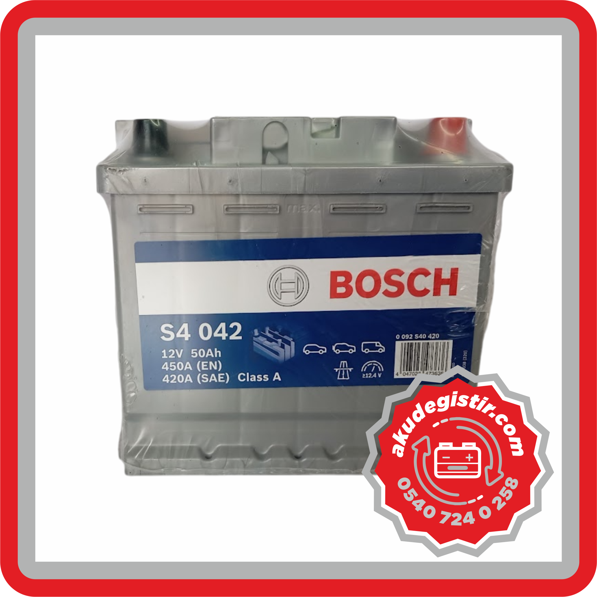 Bosch 50 Ah Kare Akü
