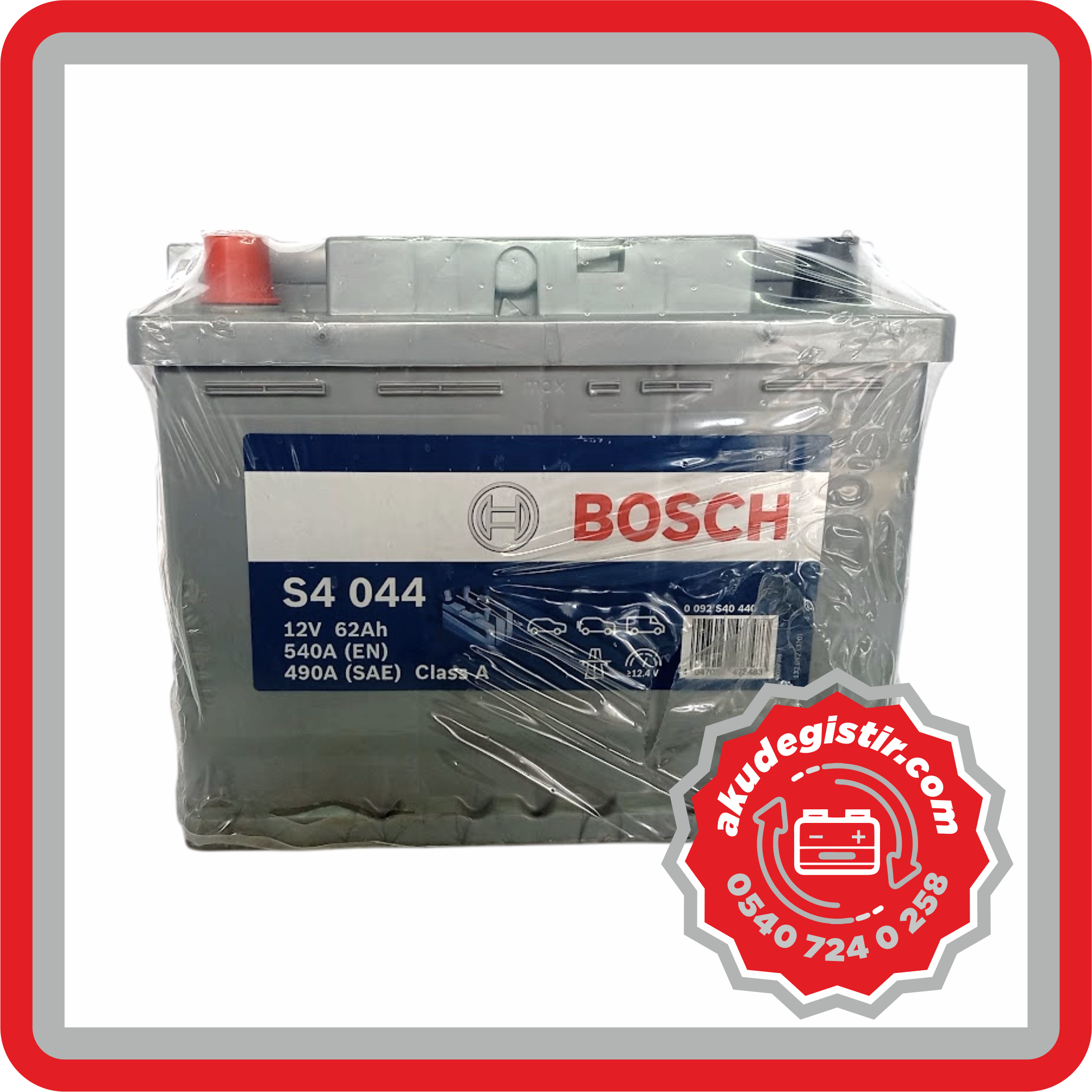 Bosch 62 Ah Ters Kutup Akü