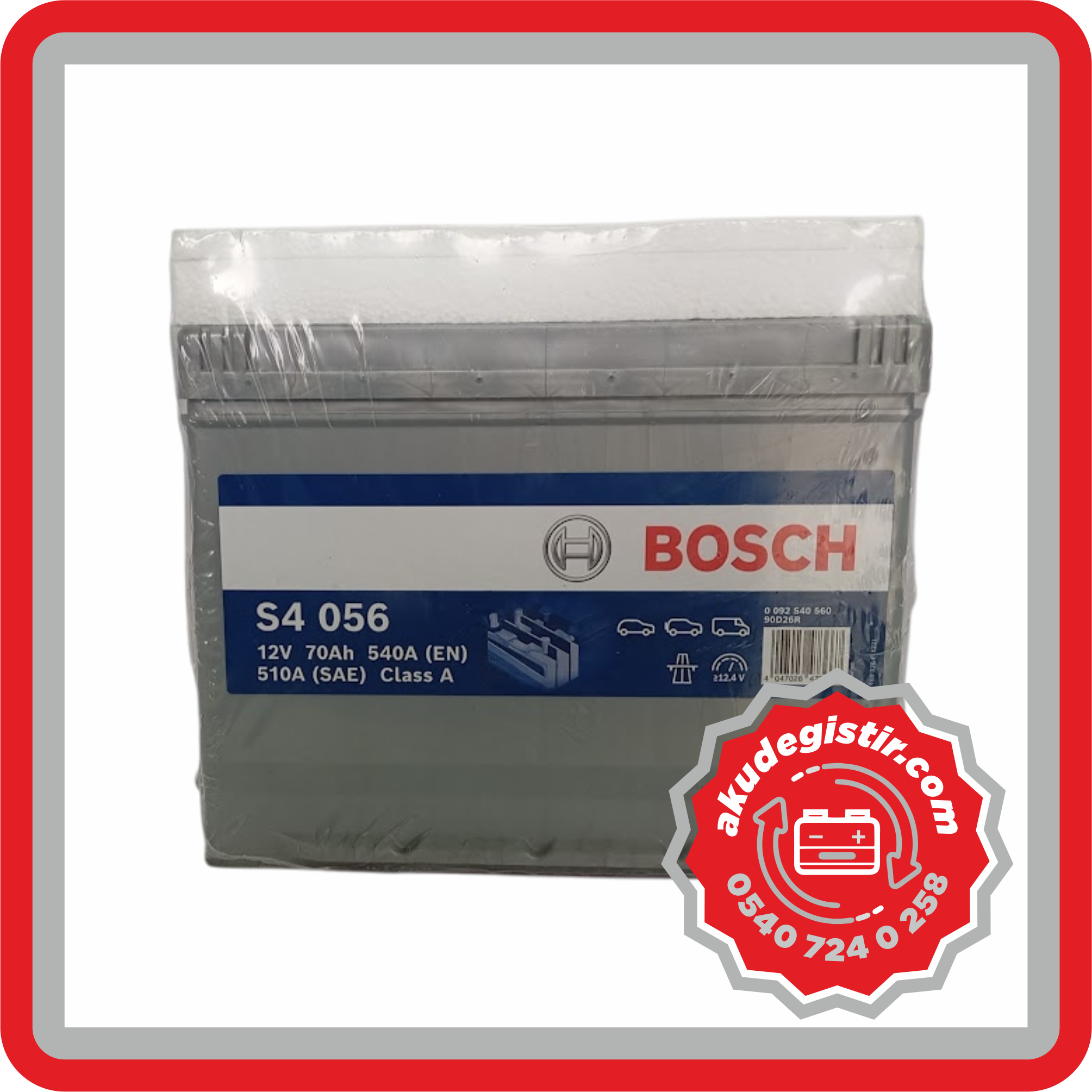 Bosch 70 Ah Ters Yüksek Kutup