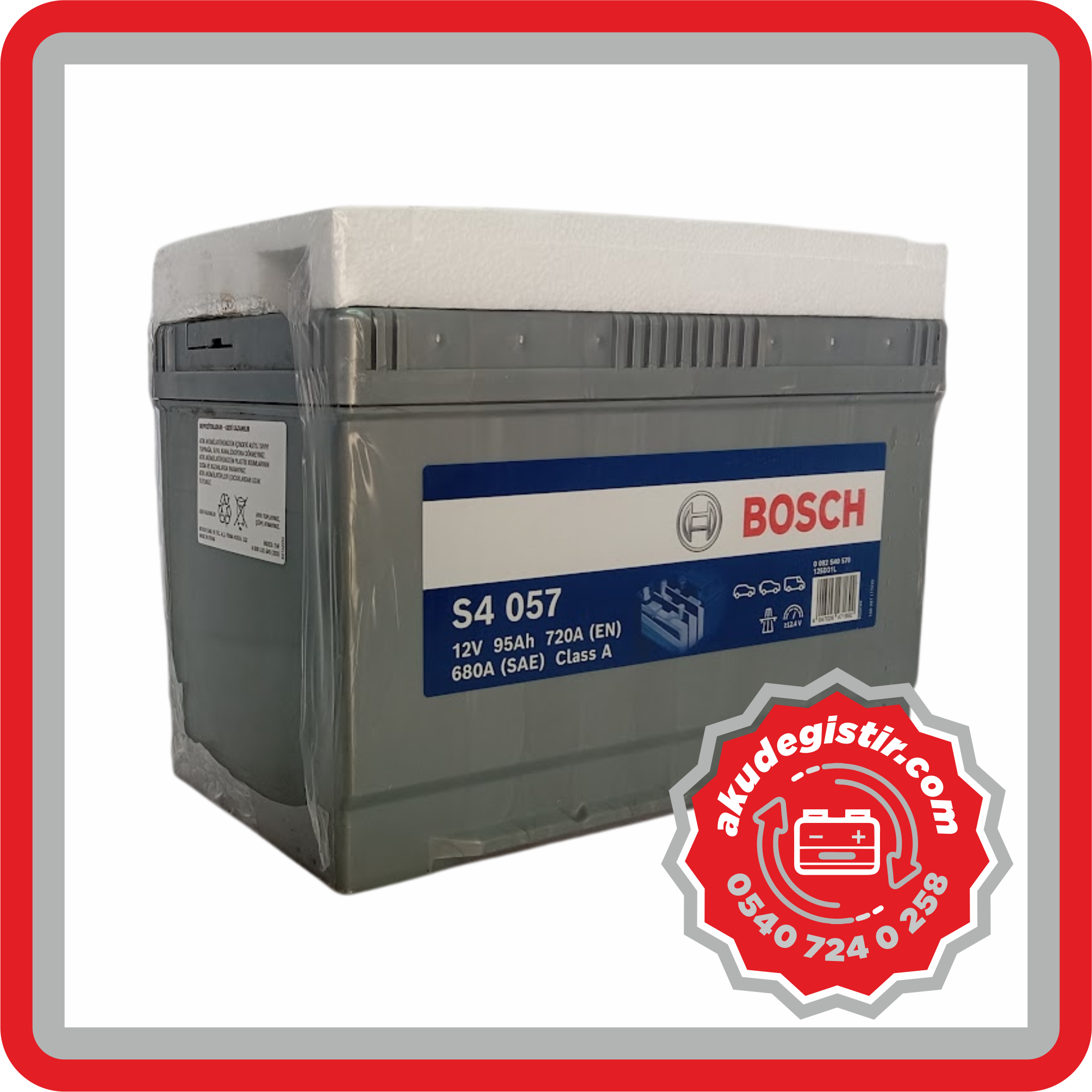 Bosch 95 Ah Yüksek Asya Kutup Akü