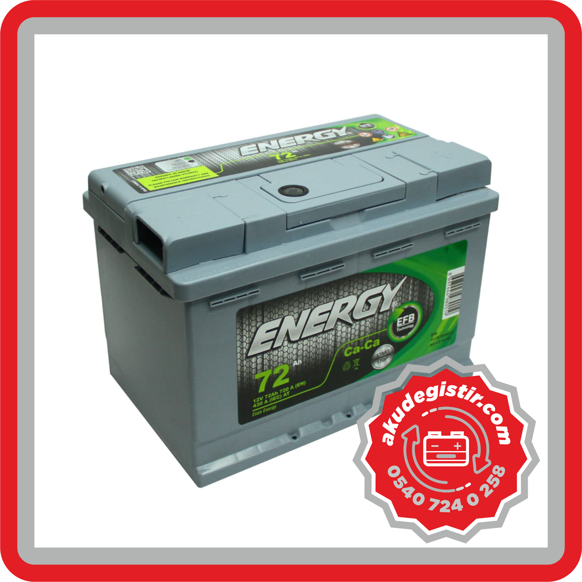 Energy Akü 72 Ah EFB