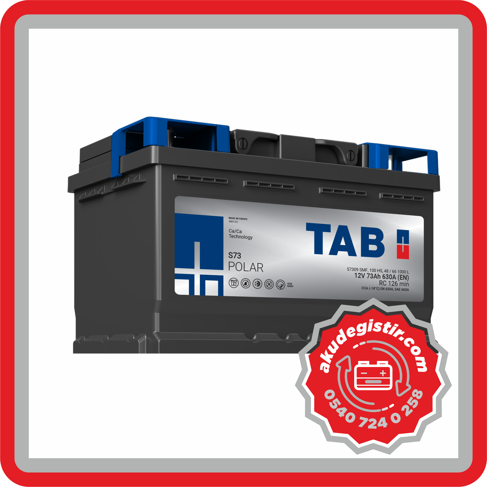 Tab 73Ah Alçak Tip Akü