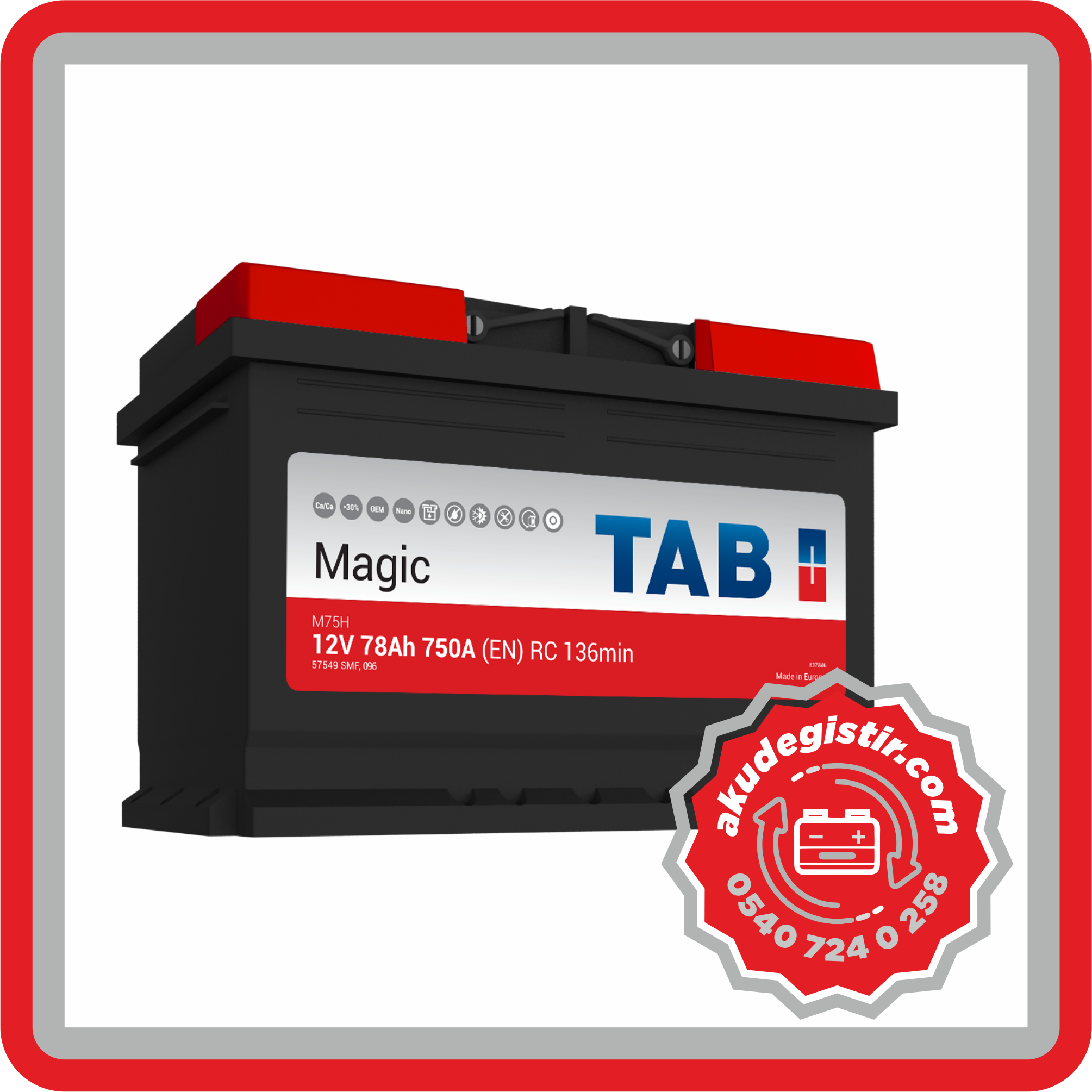 TAB 78 Ah Akü