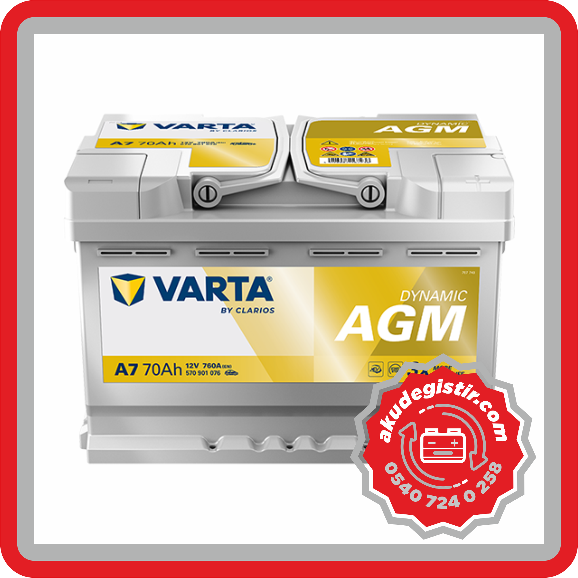 Varta 70 Ah AGM Akü